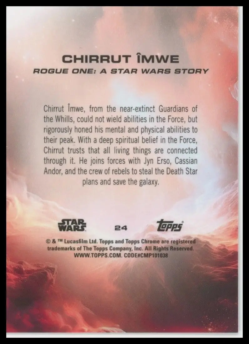 2025 Star Wars Topps Chrome Ray Wave Chirrut Imwe #24 Rogue