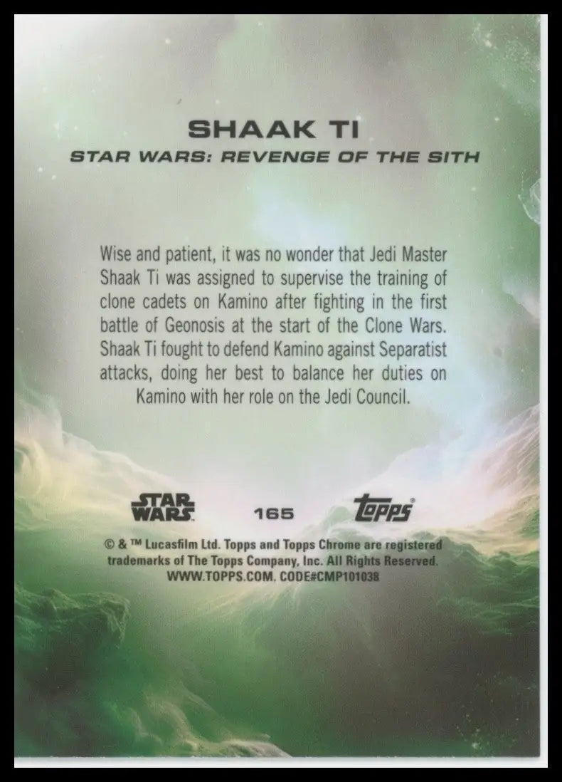 2025 Star Wars Topps Chrome Shaak Ti #165 Revenge of the Sith