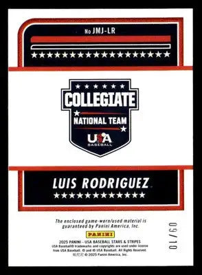 2025 Stars and Stripes USA Baseball Jumbo Mat Pants #JMJ-LR Luis Rodriguez #/10