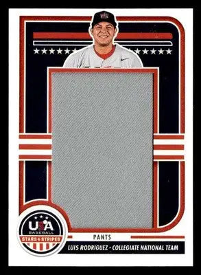 2025 Stars and Stripes USA Baseball Jumbo Mat Pants #JMJ-LR Luis Rodriguez #/10