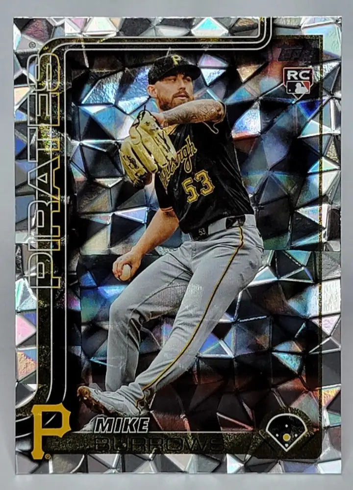 Mike Burrows baseball card from 2025 Topps Series 2 Diamonte Foil collection