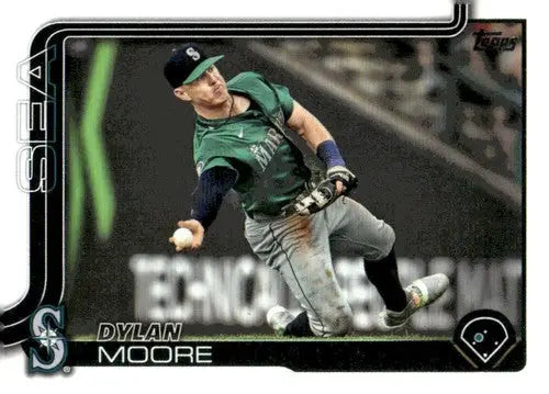 Dylan Moore baseball card with original gloss from 2025 Topps #105 Mariners NM-MT