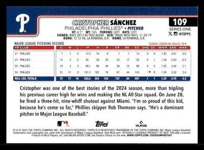2025 Topps #109 Cristopher Sánchez - Baseball Card Single