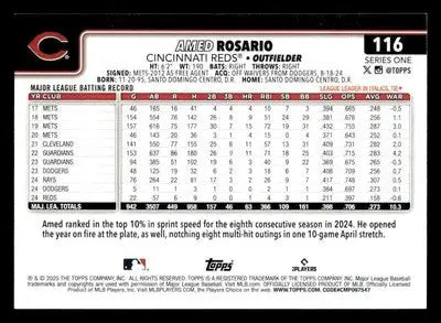 2025 Topps #116 Amed Rosario - Baseball Card Single