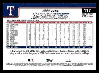 2025 Topps #117 Josh Jung - Baseball Card Single