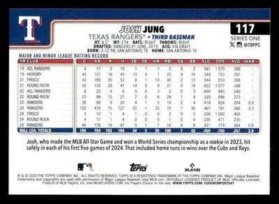 2025 Topps #117 Josh Jung - Baseball Card Single