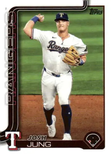 Original gloss Josh Jung baseball card, 2025 Topps #117 Josh Jung NM-MT Rangers