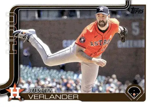 Original gloss baseball trading card featuring Justin Verlander NM-MT Astros 2025 Topps