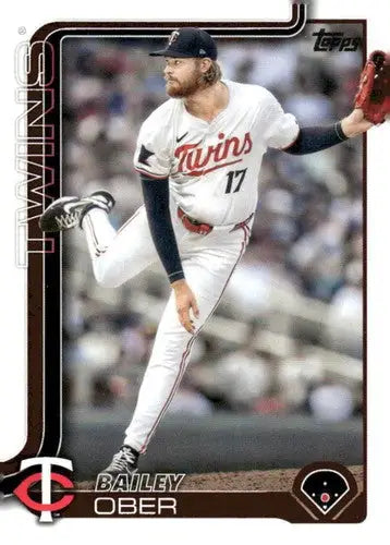 Original gloss Bailey Ober NM-MT baseball trading card featuring Twins pitcher in white uniform