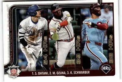 2025 Topps #144 National League Leaders HR Ohtani / Ozuna / Schwarber) - Baseball Card Single