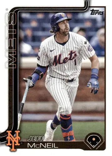 Original gloss Jeff McNeil baseball card 2025 Topps NM-MT Mets ID 76958