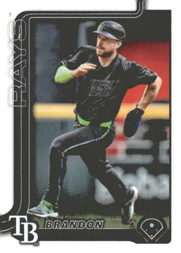 Original gloss baseball card featuring Brandon Lowe NM-MT from 2025 Topps #153 Rays