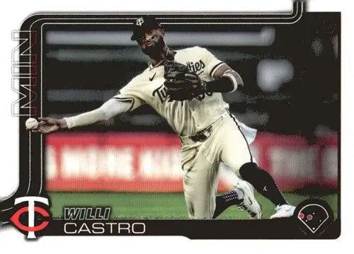 Baseball trading card of Willi Castro in Twins uniform with original gloss NM-MT