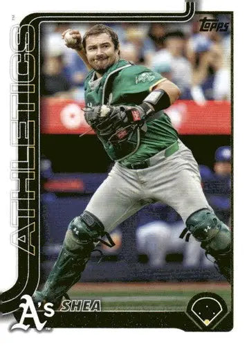 Baseball trading card featuring Shea Langeliers NM-MT in green and white uniform