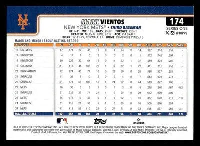 2025 Topps #174 Mark Vientos - Baseball Card Single