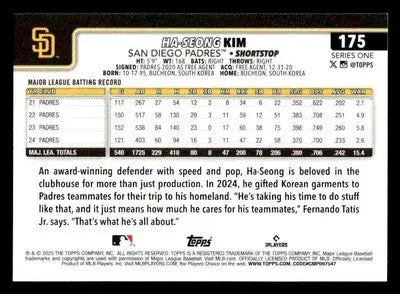 2025 Topps #175 Ha-Seong Kim - Baseball Card Single