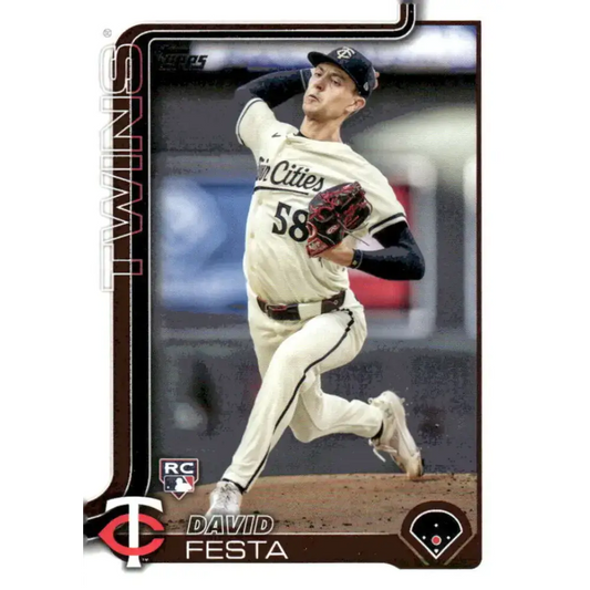 2025 Topps #178 David Festa NM-MT RC Rookie Minnesota Twins Baseball Card - Baseball Card Single