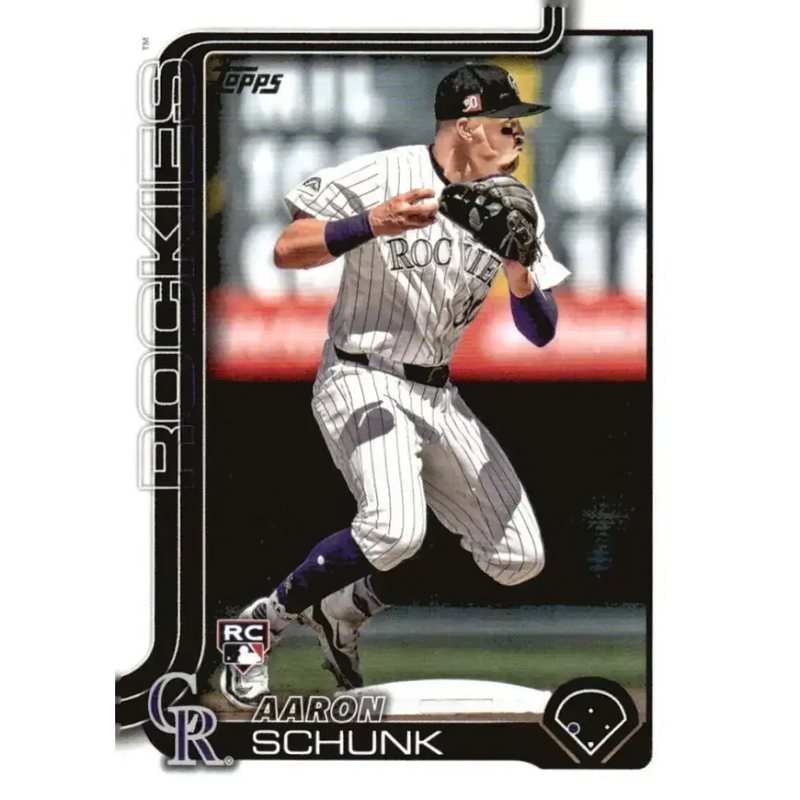 2025 Topps #196 Aaron Schunk NM-MT RC Rookie Colorado Rockies Baseball Card - Baseball Card Single