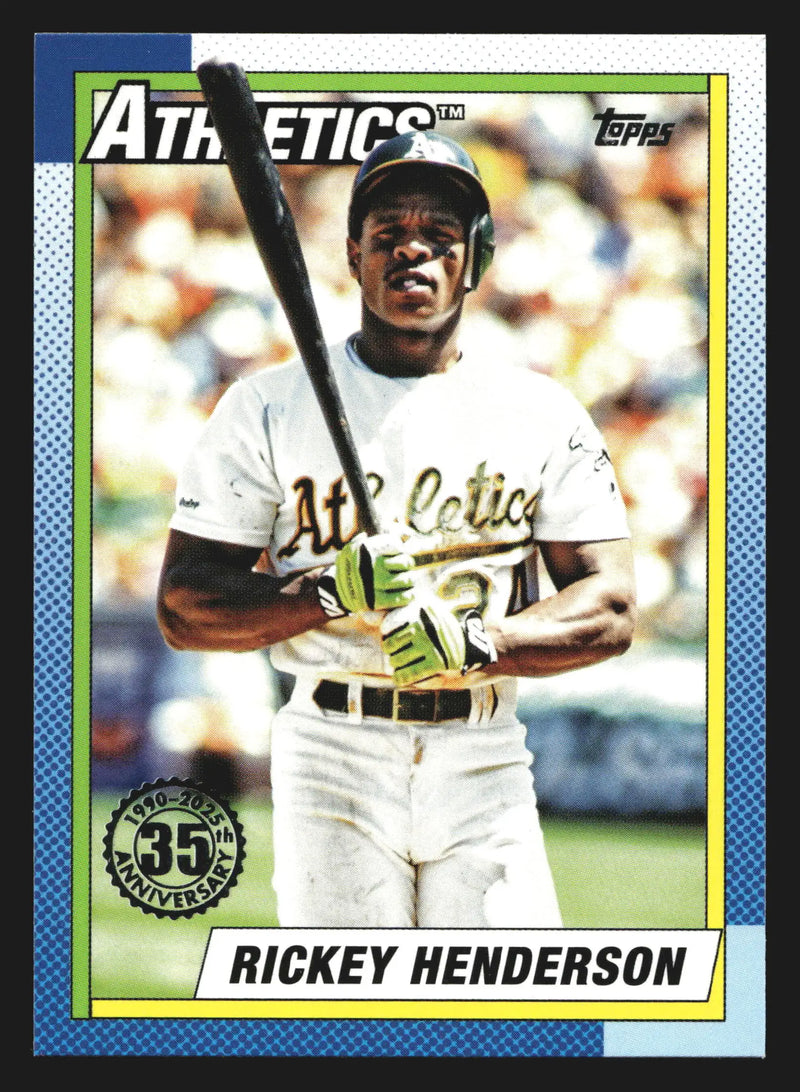 2025 Topps 1990 35th #T90-46 Rickey Henderson Athletics HOF - Baseball Card Single