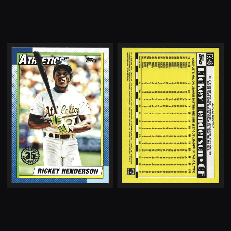 2025 Topps 1990 35th #T90-46 Rickey Henderson Athletics HOF - Baseball Card Single