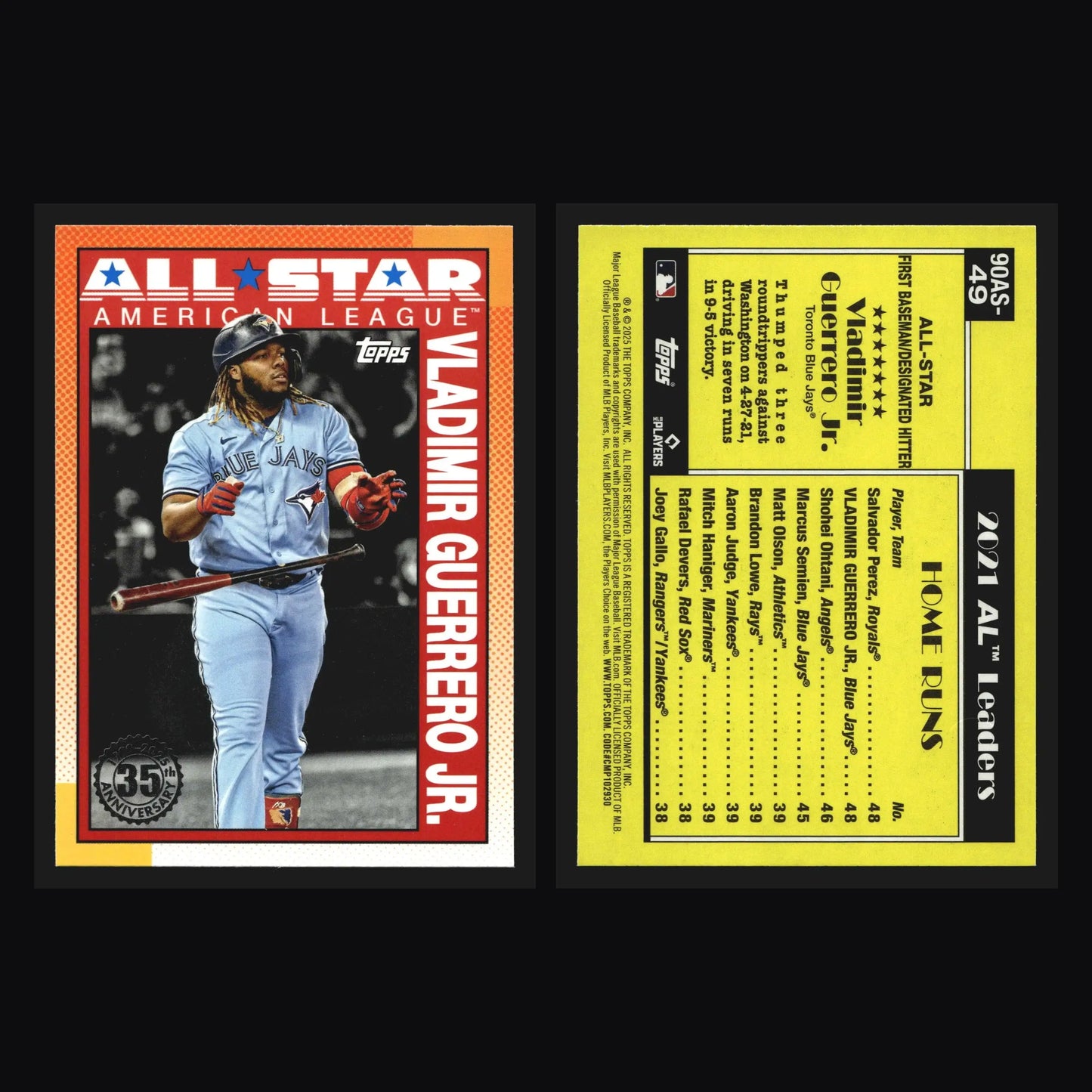 2025 Topps 1990 All-Star #90AS-49 Vladimir Guerrero Jr Blue Jays