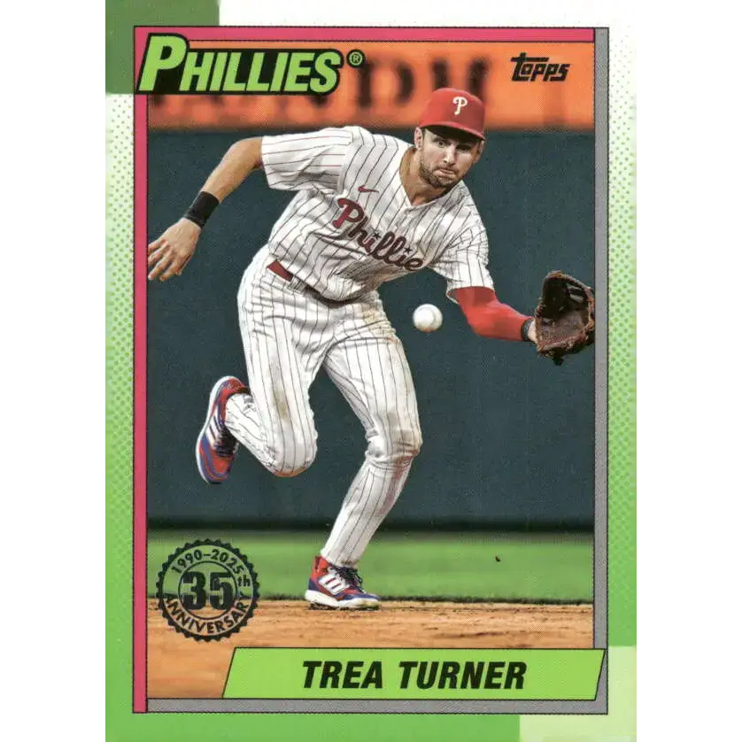2025 Topps 1990 Baseball #T90-43 Trea Turner NM-MT Philadelphia Phillies Baseball Card - Baseball Card Single