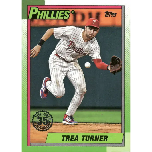 2025 Topps 1990 Baseball #T90-43 Trea Turner NM-MT Philadelphia Phillies Baseball Card - Baseball Card Single