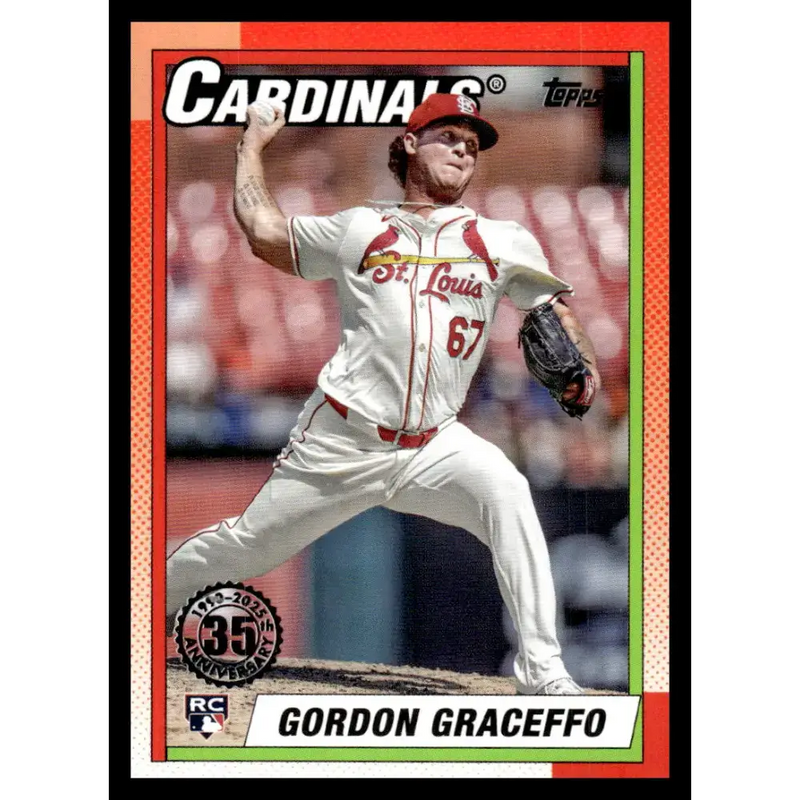 2025 Topps 1990 Baseball #T90-58 Gordon Graceffo NM-MT St. Louis Cardinals Baseball Card - Baseball Card Single