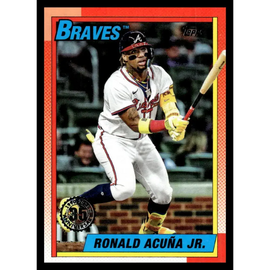 2025 Topps 1990 Baseball #T90-75 Ronald Acuna Jr. NM-MT Atlanta Braves Baseball Card - Baseball Card Single