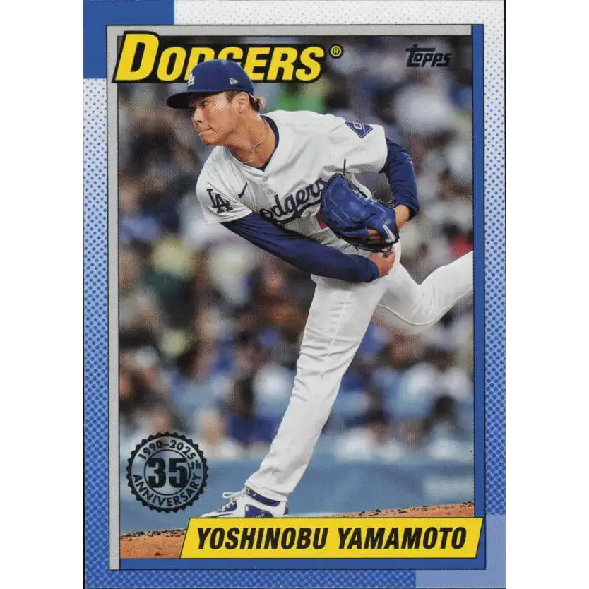 2025 Topps 1990 Baseball #T90-84 Yoshinobu Yamamoto NM-MT Los Angeles Dodgers Baseball Card - Baseball Card Single