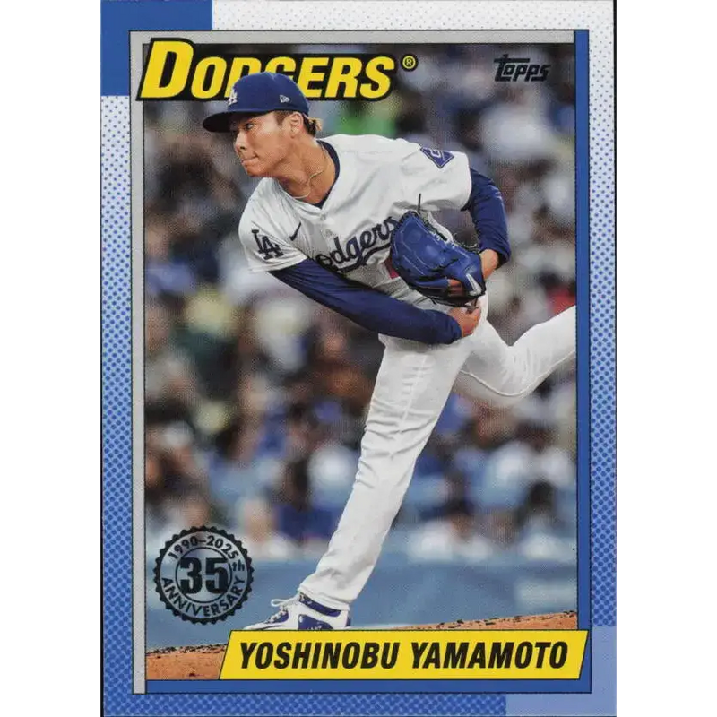 2025 Topps 1990 Baseball #T90-84 Yoshinobu Yamamoto NM-MT Los Angeles Dodgers Baseball Card - Baseball Card Single