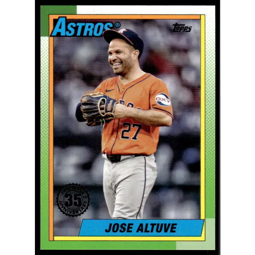 2025 Topps 1990 Baseball #T90-9 Jose Altuve NM-MT Houston Astros Baseball Card - Baseball Card Single