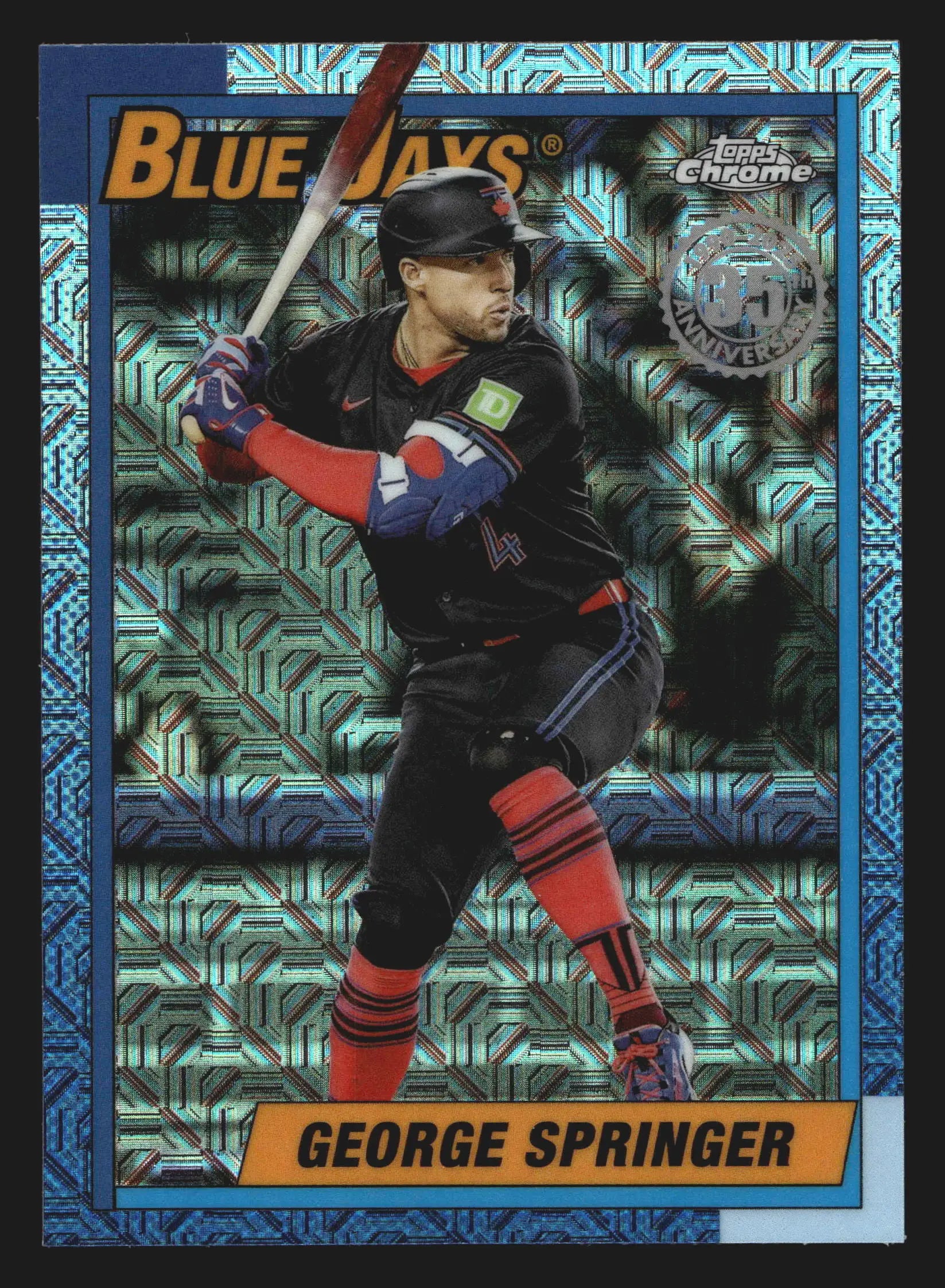2025 Topps 1990 Chrome #U90C-3 George Springer Mojo Refractor Blue Jays
