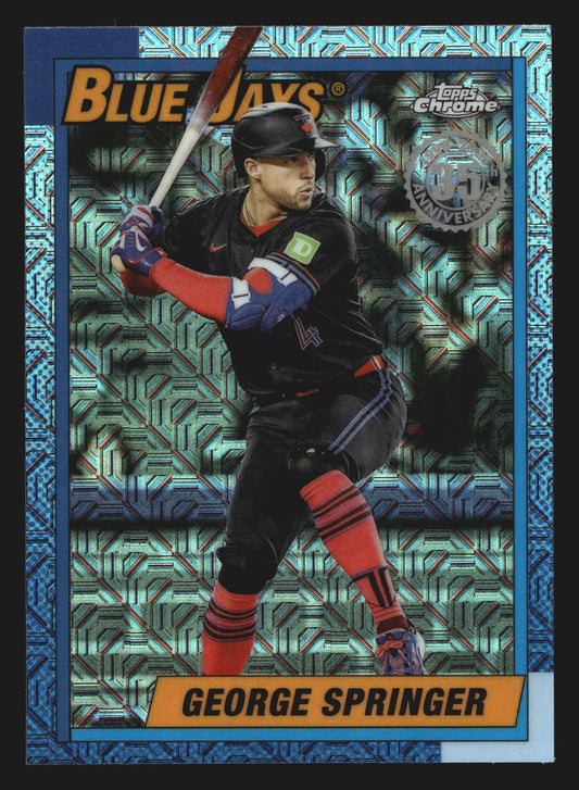 2025 Topps 1990 Chrome #U90C-3 George Springer Mojo Refractor Blue Jays - Baseball Card Single