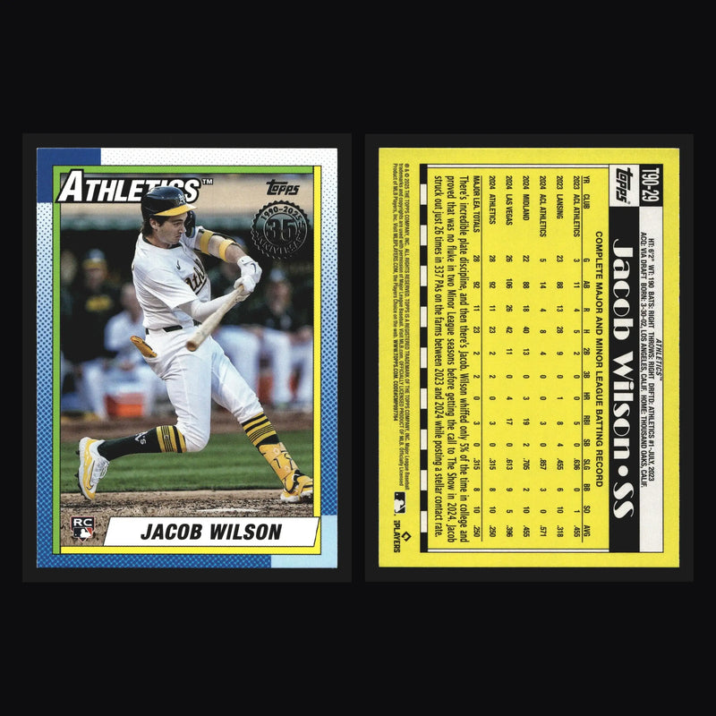 2025 Topps 1990 Topps #T90-29 Jacob Wilson Athletics RC - Baseball Card Single