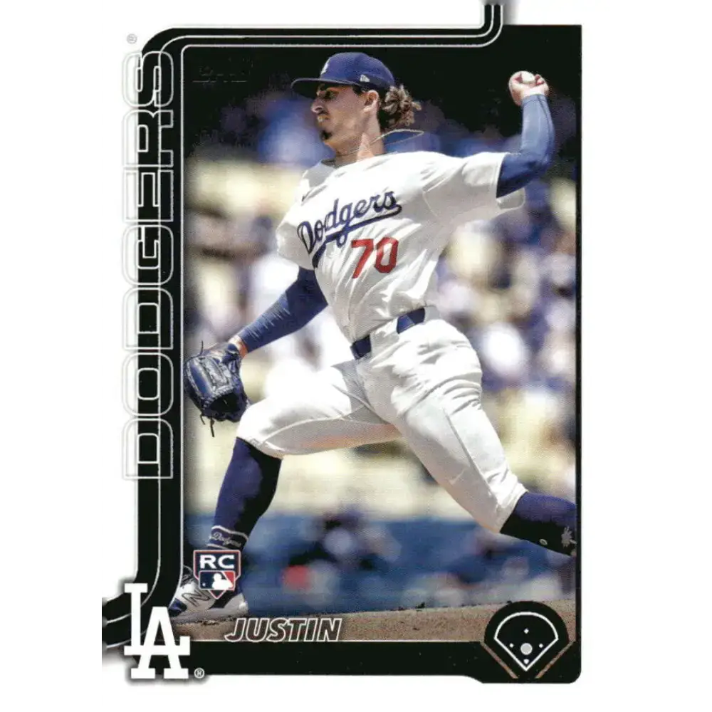 2025 Topps #204 Justin Wrobleski NM-MT RC Rookie Los Angeles Dodgers Baseball Card - Baseball Card Single