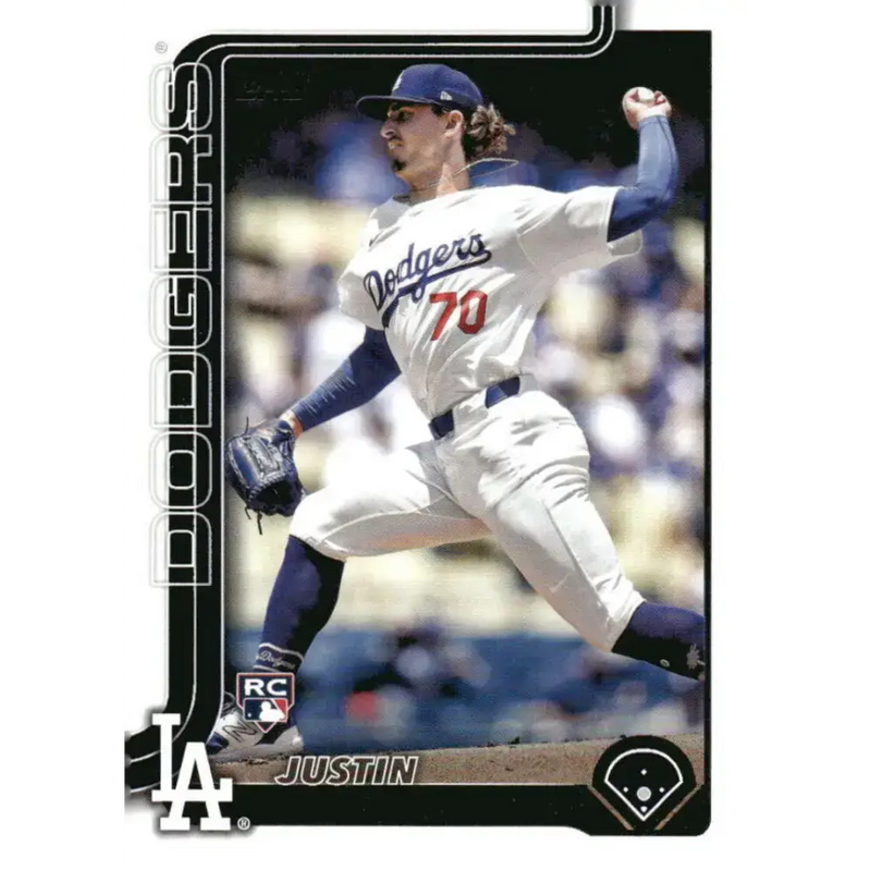 2025 Topps #204 Justin Wrobleski NM-MT RC Rookie Los Angeles Dodgers Baseball Card - Baseball Card Single
