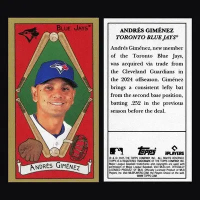 2025 Topps 205 Andres Gimenez Mini Toronto Blue Jays - Baseball Card Single