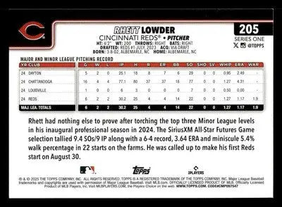 2025 Topps #205 Rhett Lowder - Baseball Card Single