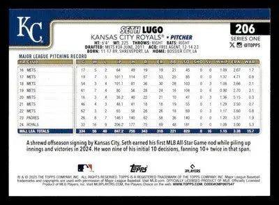 2025 Topps #206 Seth Lugo - Baseball Card Single
