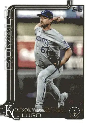 Original gloss baseball card of Seth Lugo in Royals uniform 2025 Topps #206 NM-MT