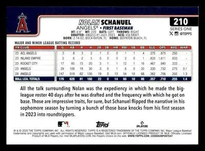 2025 Topps #210 Nolan Schanuel - Baseball Card Single