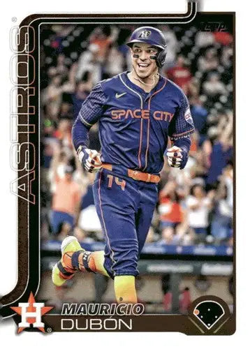 Baseball trading card of Mauricio Dubon in Houston Astros uniform with original gloss