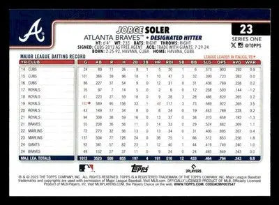 2025 Topps #23 Jorge Soler - Baseball Card Single