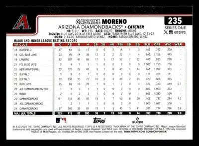 2025 Topps #235 Gabriel Moreno - Baseball Card Single