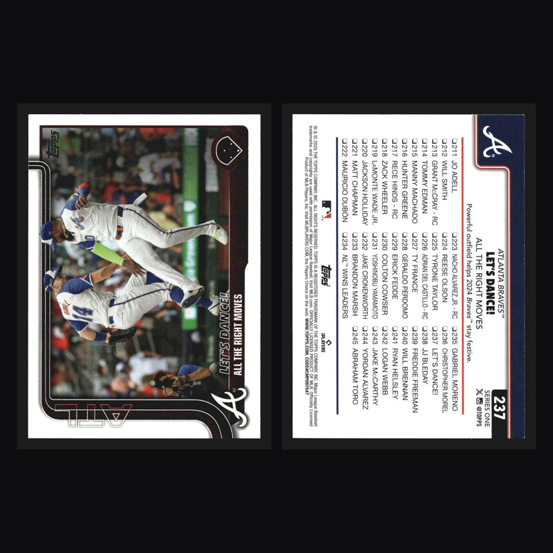 2025 Topps #237 Let’s Dance Atlanta Braves Marcell Ozuna Adam Duvall Checklist