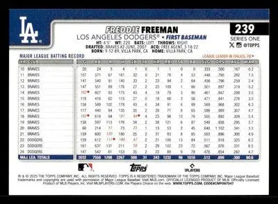 2025 Topps #239 Freddie Freeman - Baseball Card Single
