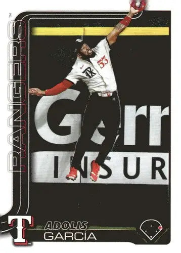 Baseball trading card featuring Adolis Garcia of the Texas Rangers with original gloss