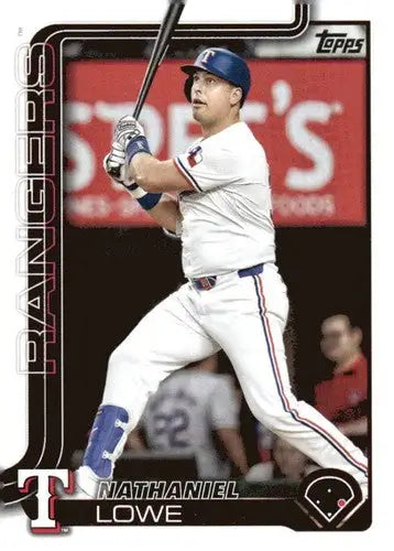 Baseball card of Nathaniel Lowe NM-MT in batting stance from 2025 Topps #259