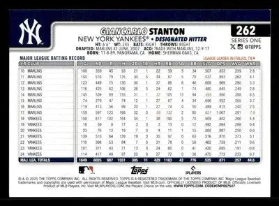 2025 Topps #262 Giancarlo Stanton - Baseball Card Single